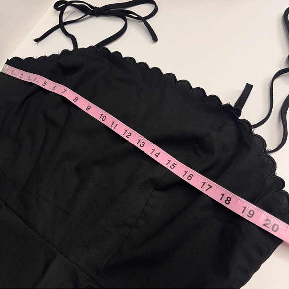 Imperfect NWT Gilli linen blend top tie straps black scalloped hem size XXL top - Picture 7 of 12